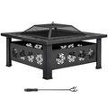 32 Inch Square Wood Burning Fire Pit Table Y1517