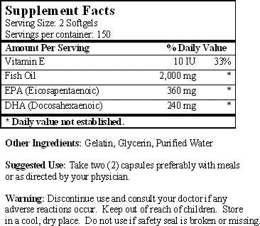 Fish Oil 1000 mg 300 Softgels 12 Pack V891
