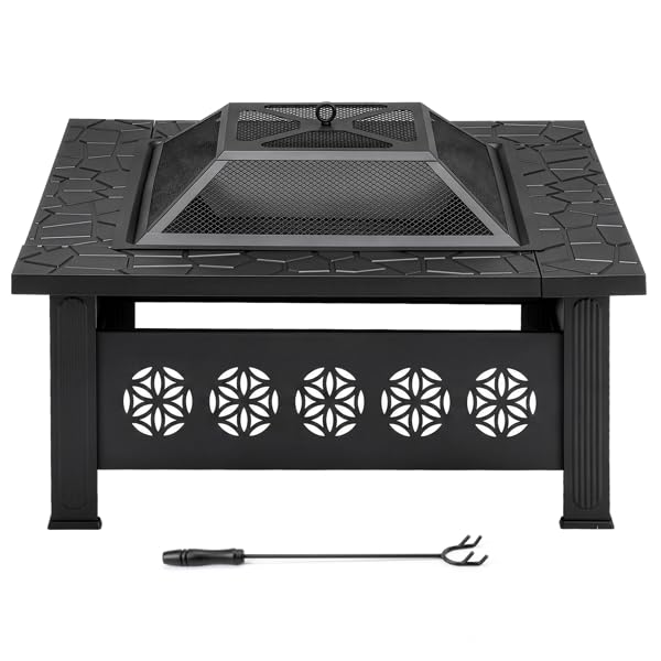 32 Inch Square Wood Burning Fire Pit Table Y1517