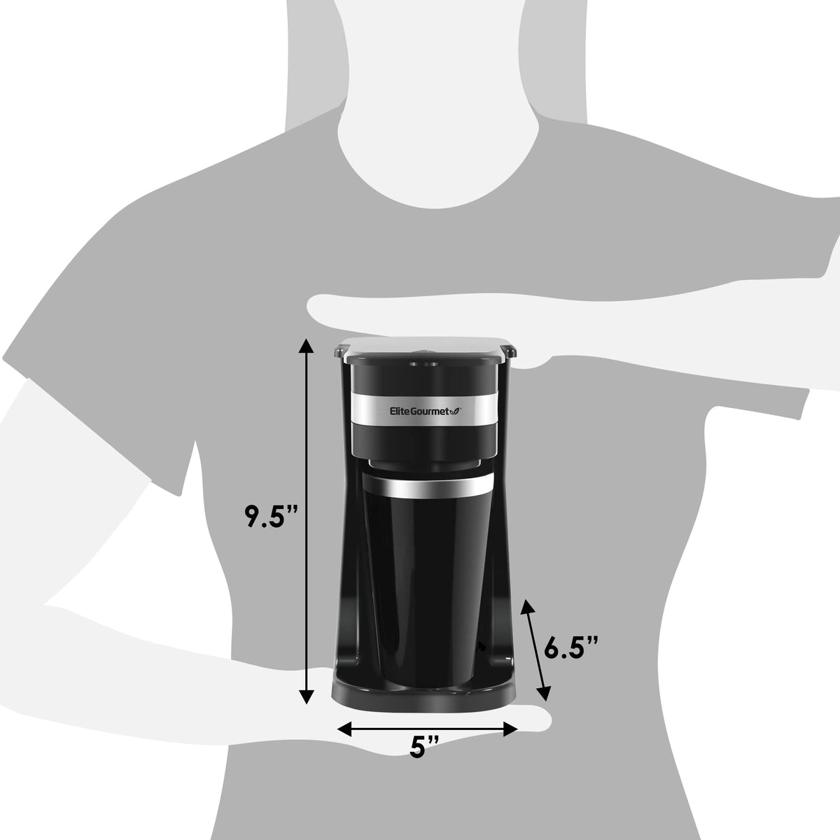 Black Single-Serve Compact Coffee Maker F86560