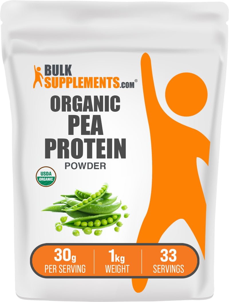 Organic Pea Protein Powder, Unflavored Gluten Free, 1kg X2839