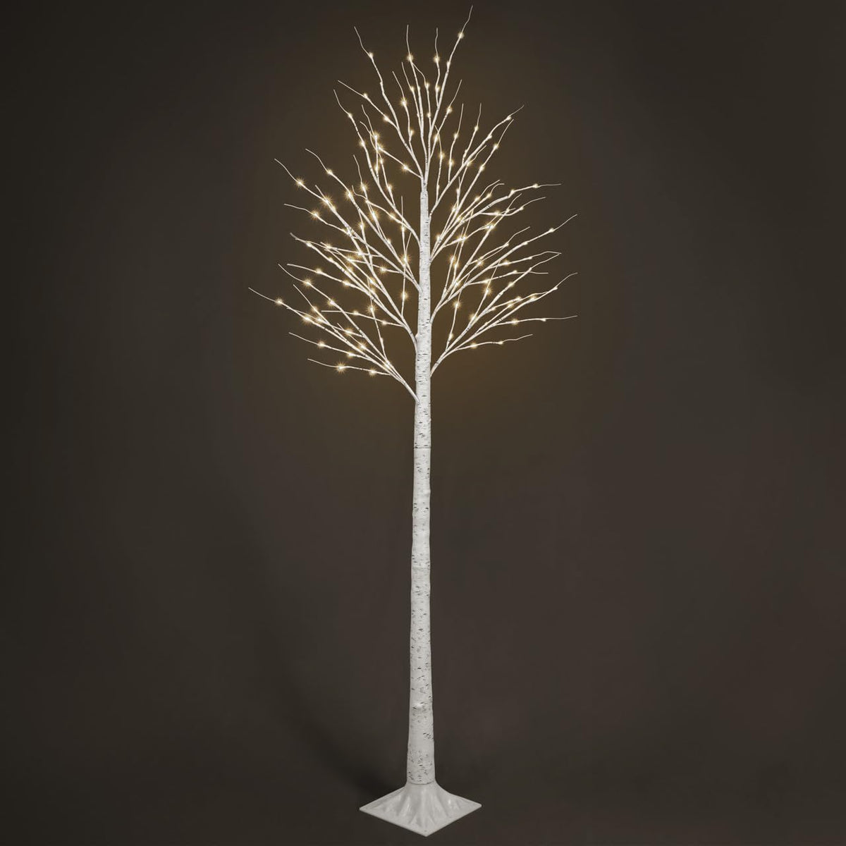 8 Ft White Pre-Lit Birch Tree with 132 Warm White LED U806