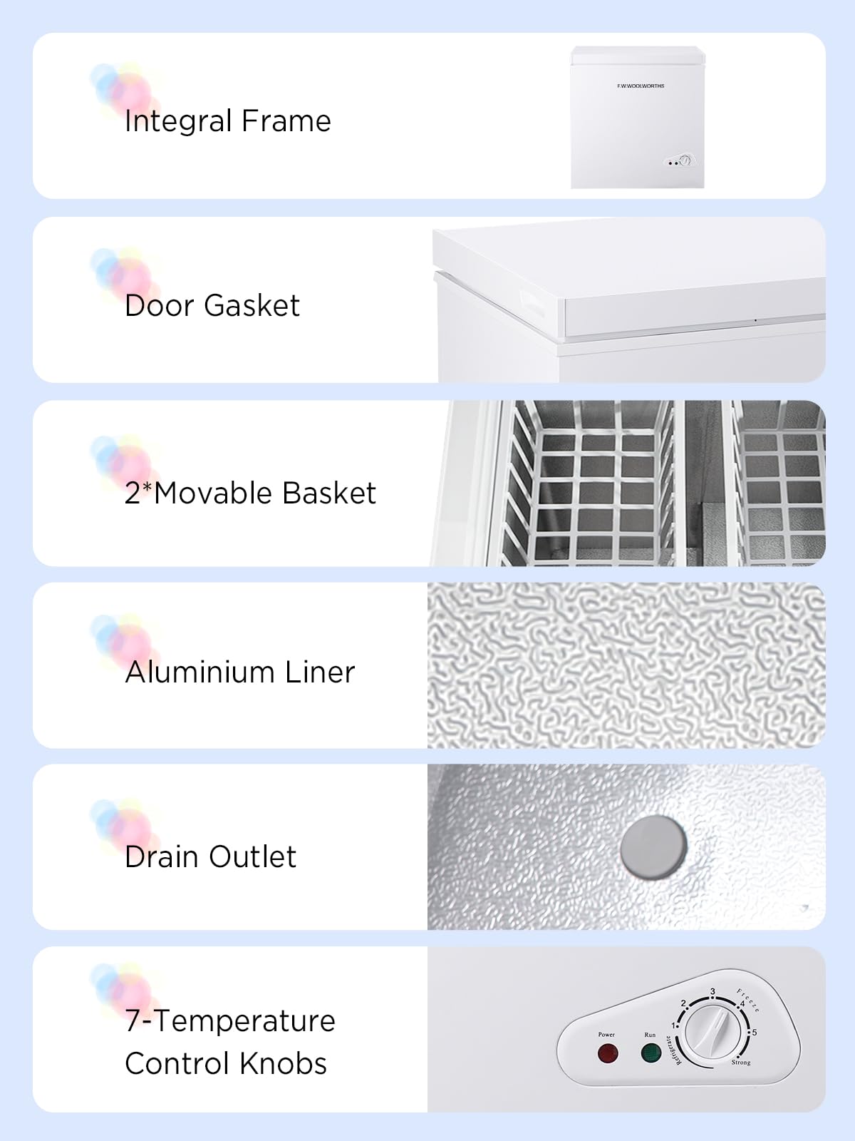 7.0 Cu.Ft Chest Freezer with Removable Basket, White Q198
