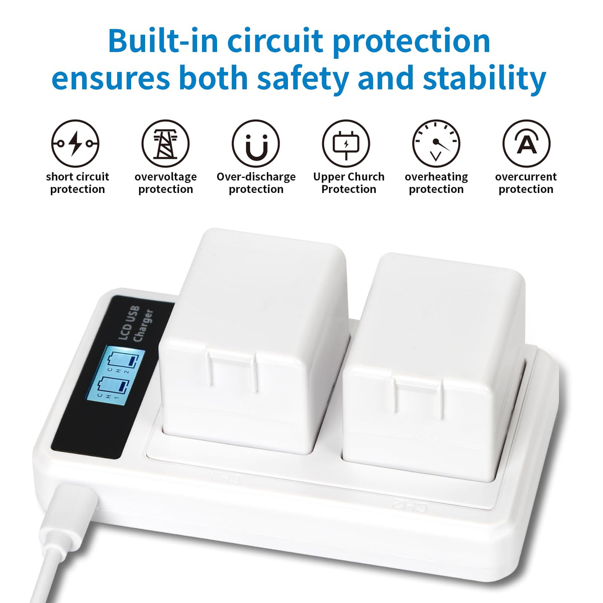 2-Pack Rechargeable 7.2V 2440mAh Lithium-Ion Batteries with Charging Station A470