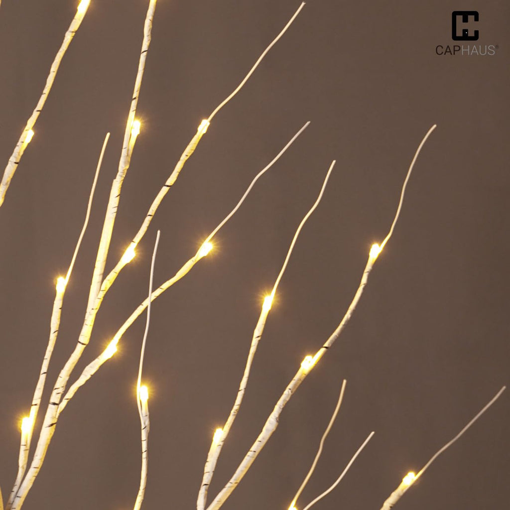 8 Ft White Pre-Lit Birch Tree with 132 Warm White LED U806