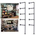 Black Iron Pipe Shelf Bracket, 2Pcs 5 Tier 70" Tall 12" Deep H1919