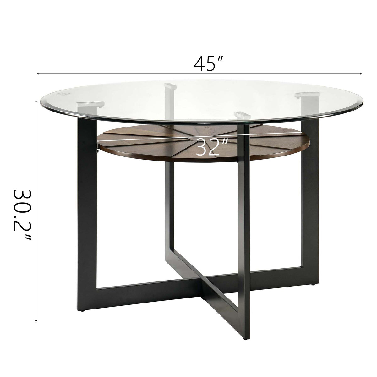 45 inch Round Glass Dining Table Set for 4 with Chairs W73115