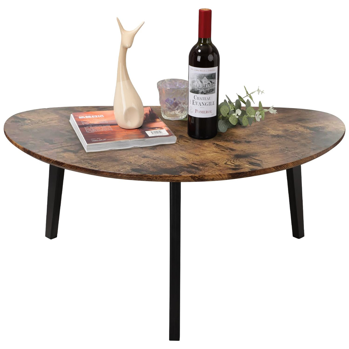 Oval Espresso Wood Coffee Table X72818