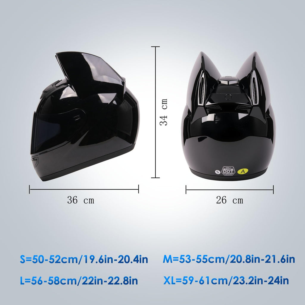 Bluetooth Motorcycle Cat Ear Full Face Helmet DOT Approved B785