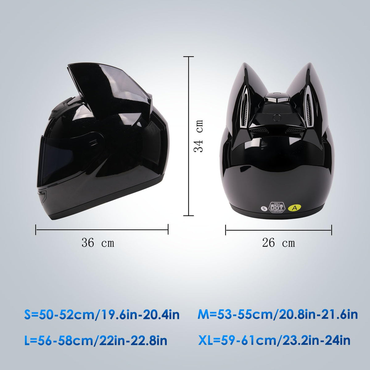 Bluetooth Motorcycle Cat Ear Full Face Helmet DOT Approved B785