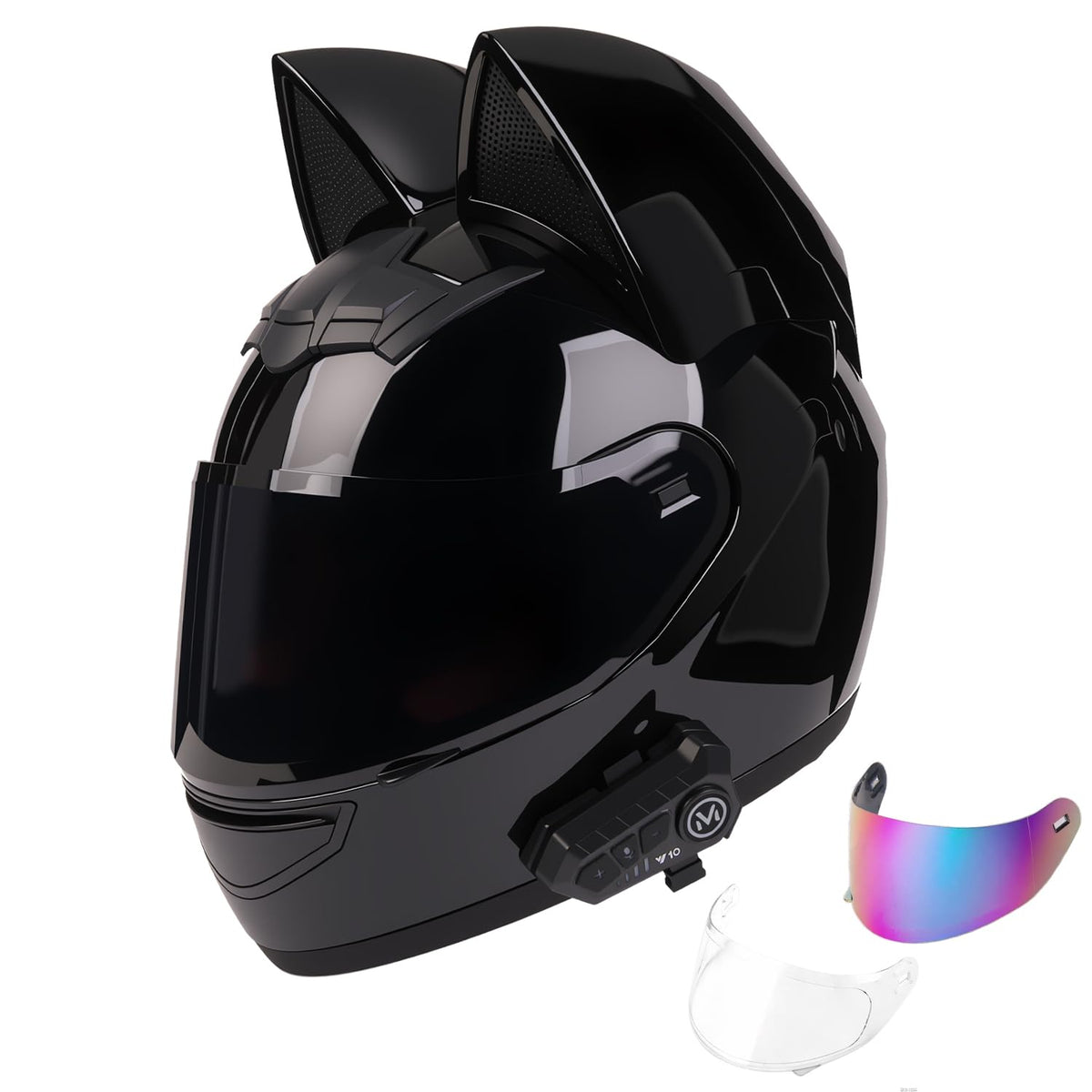 Bluetooth Motorcycle Cat Ear Full Face Helmet DOT Approved B785