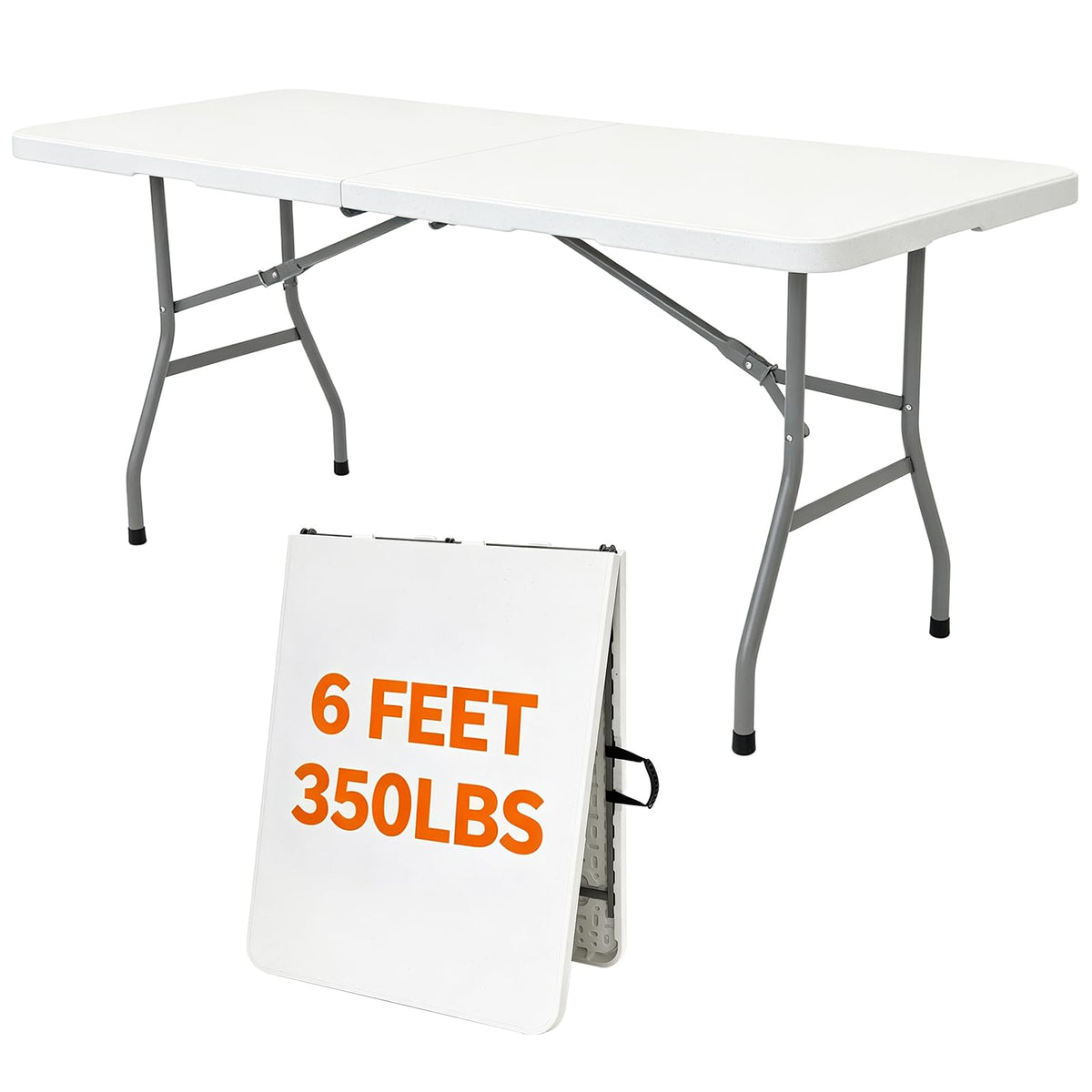 6ft Heavy Duty Portable Plastic Folding Table F628015