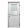 Primed Left Hand Outswing 1/2 Lite 2-Panel Clear Glass Steel Prehung Front Door 36" x 80" D571