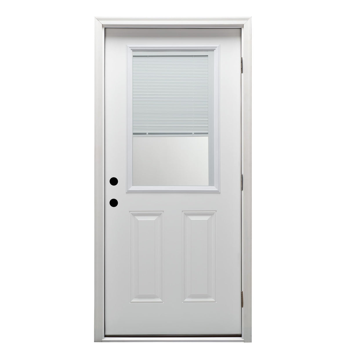 Primed Left Hand Outswing 1/2 Lite 2-Panel Clear Glass Steel Prehung Front Door 36" x 80" D571