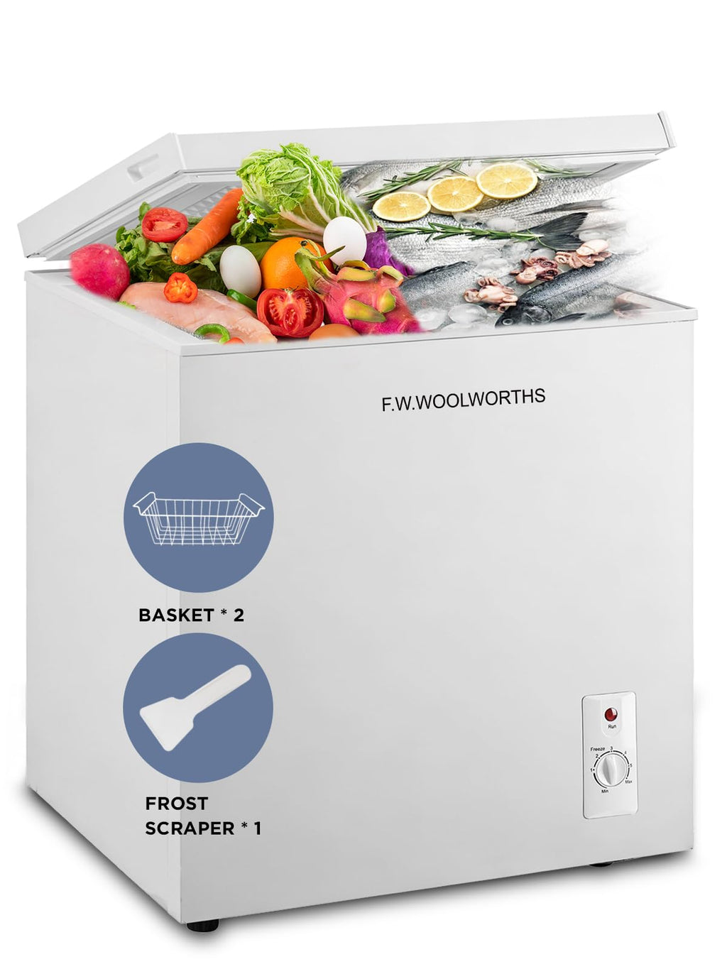 7.0 Cu.Ft Chest Freezer with Removable Basket, White Q198