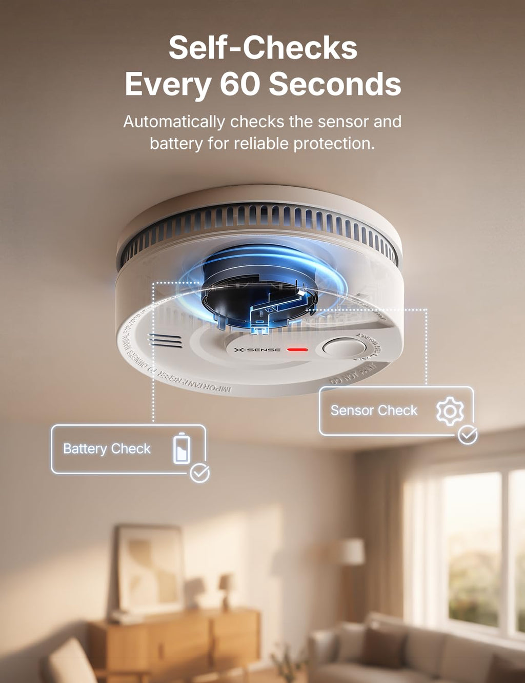 Interconnected Smoke Detector 10-Year Battery 3-Pack Z43596