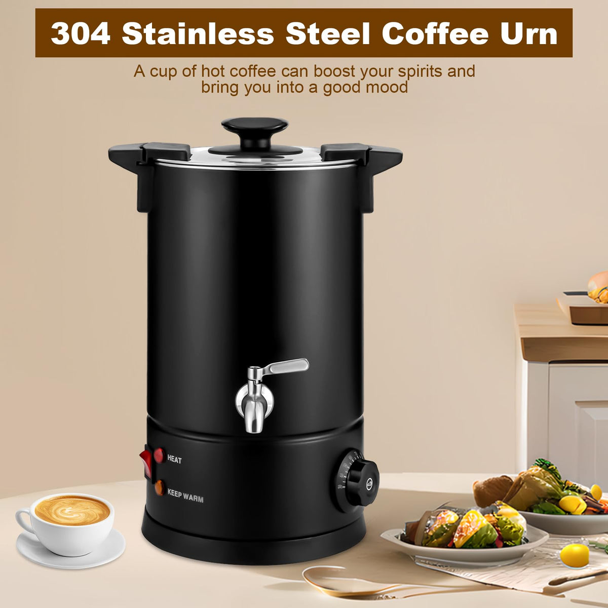 8L Electric Stainless Steel Coffee Urn B606