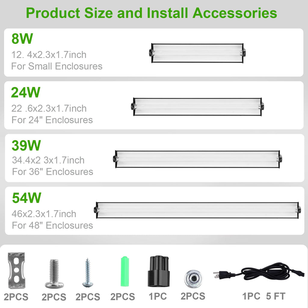 24W 22 Inch UVB Reptile Light Fixture N47516