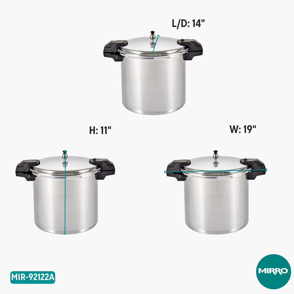Polished Aluminum 22-Quart Pressure Cooker D19943