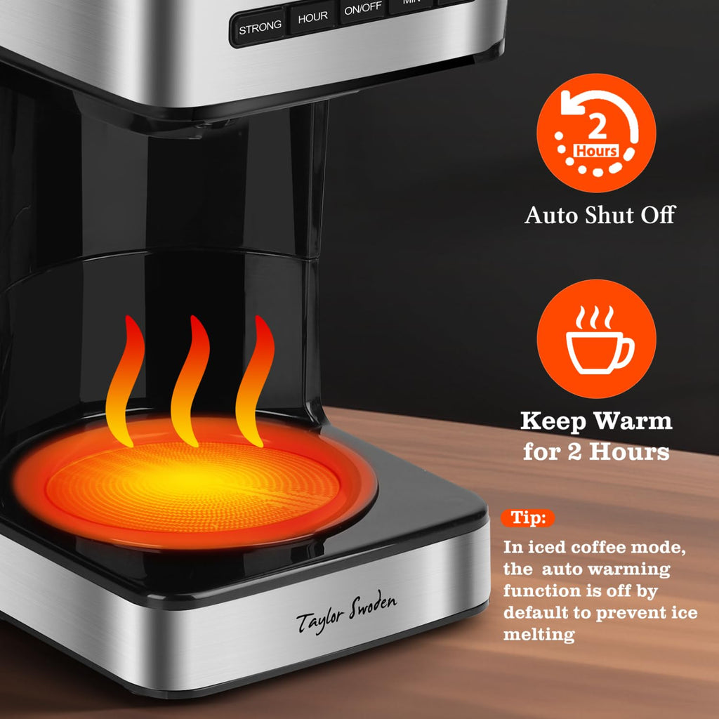 Programmable Coffee Maker 12 Cup, Black & Stainless Steel L56264