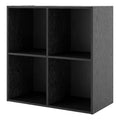 Black 4-Cube Stackable Wood Storage Organizer Shelves W131960