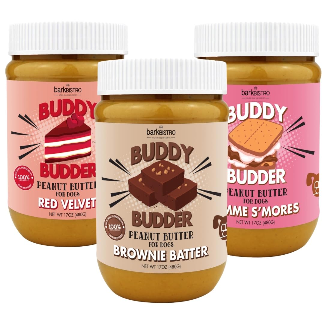 Red Velvet Brownie Butter S'Mores Natural Dog Peanut Butter Set of 3 G76364