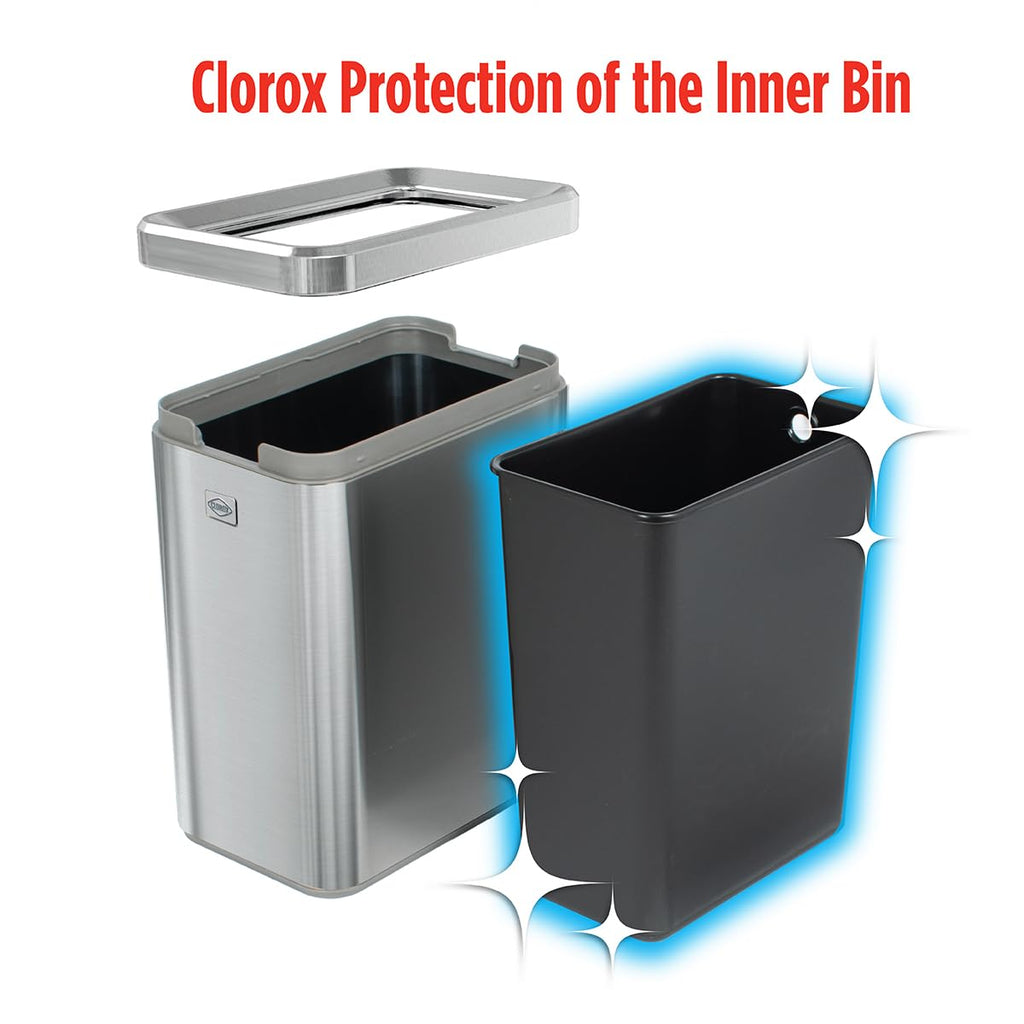 2.6 Gallon Stainless Steel Slim Trash Can with Removable Bucket P3004