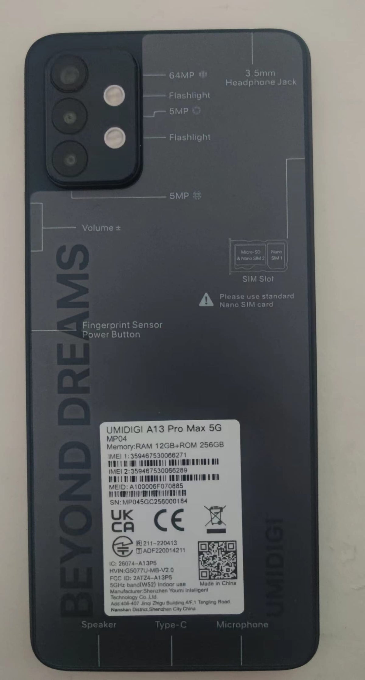 5G Smartphone 12GB RAM 256GB ROM 6.8" 90Hz Display 64MP Camera 5150mAh Battery C37139