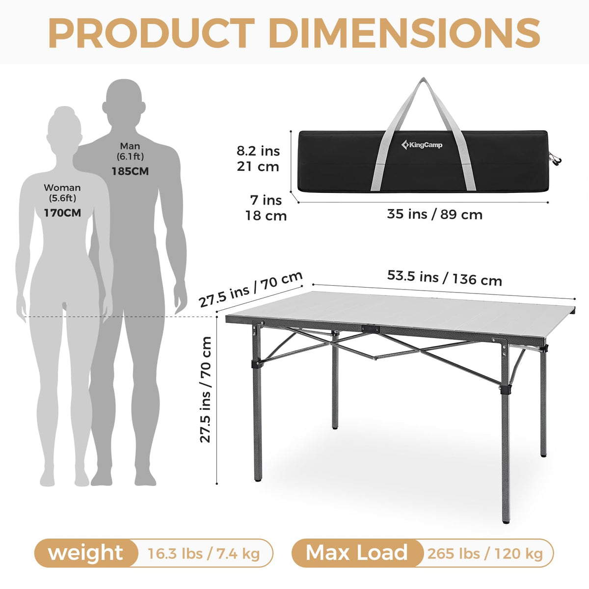 53.5" Heavy Duty Folding Camping Table X9860