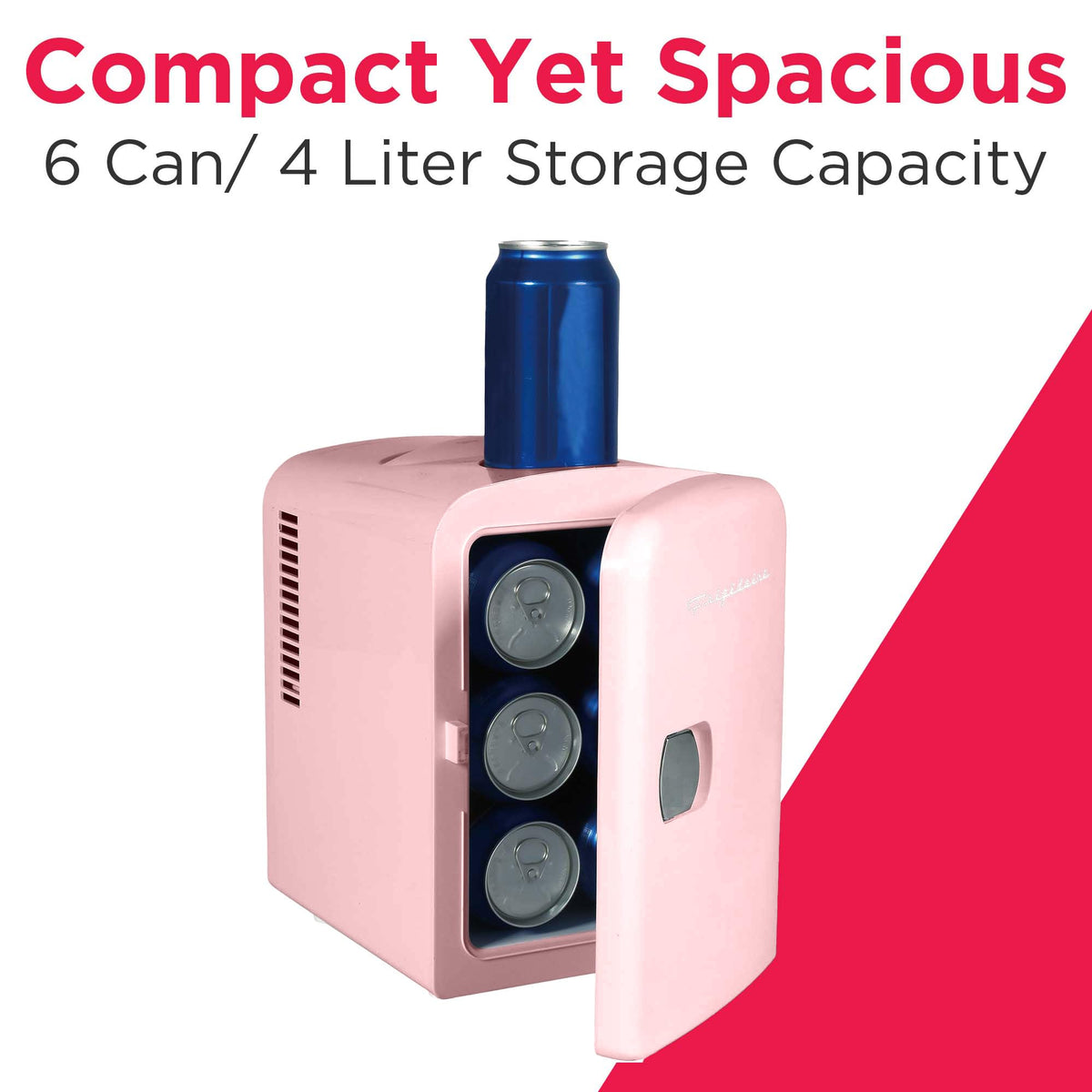 Mini Portable Compact Personal Fridge, 4 Liter Capacity, Pink T306
