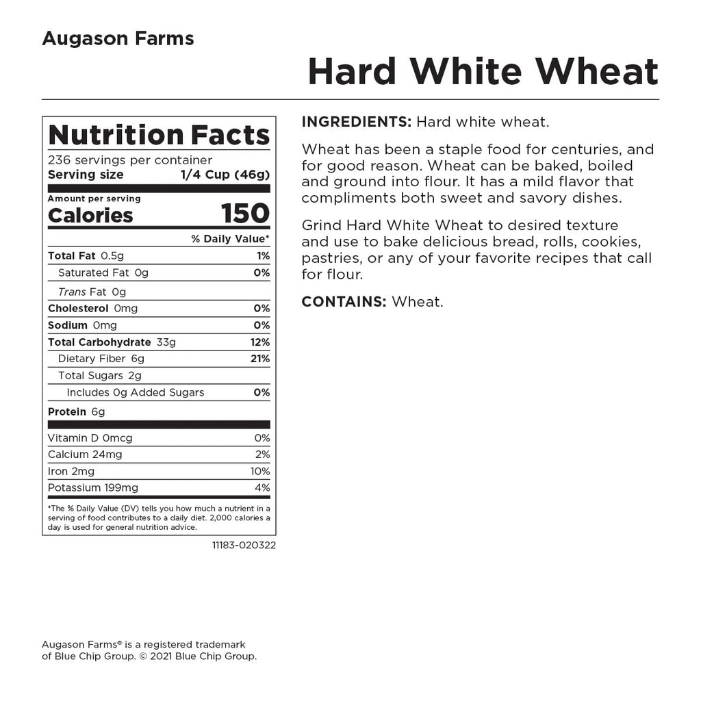 Hard White Wheat Emergency Food Storage 24 Pound Pail B5055