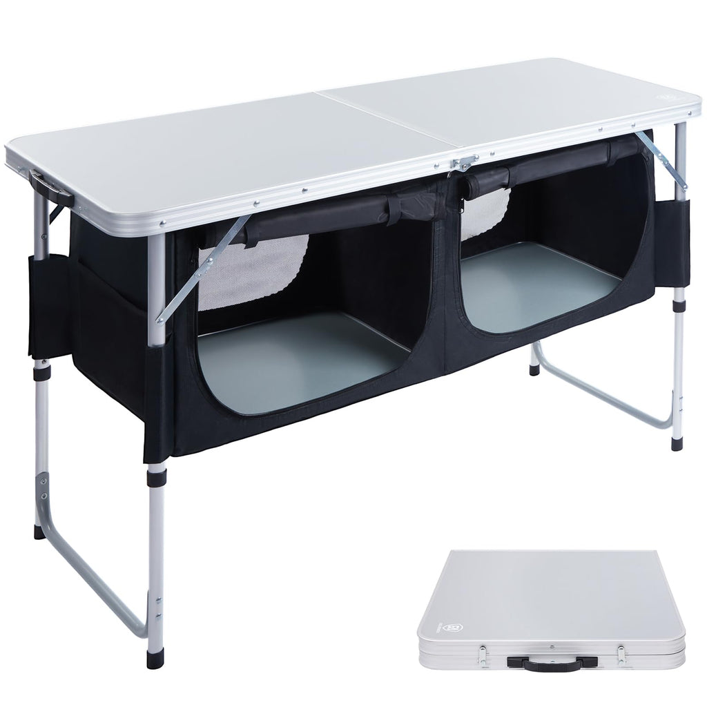 Folding Camping Table with Storage Z266