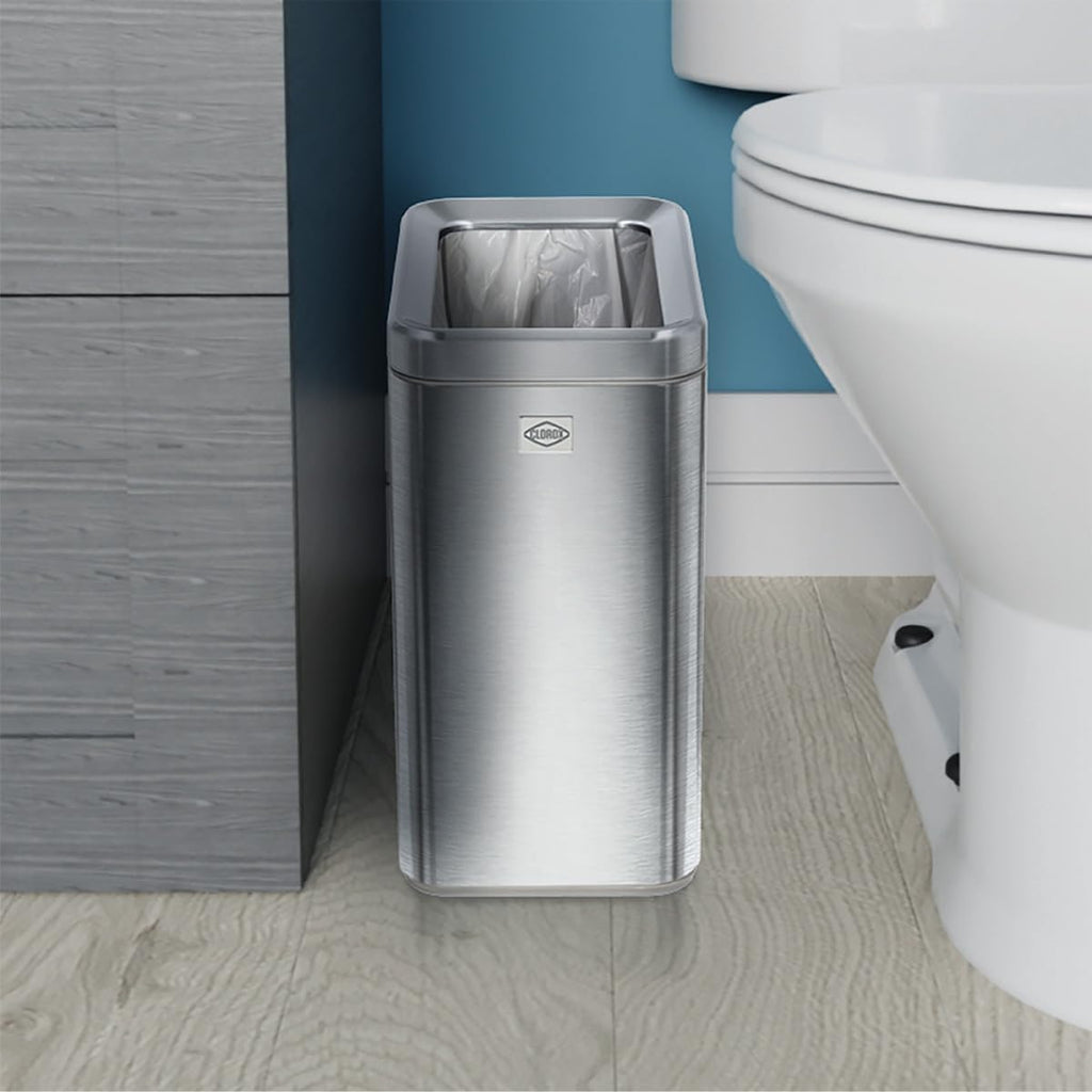 2.6 Gallon Stainless Steel Slim Trash Can with Removable Bucket P3004