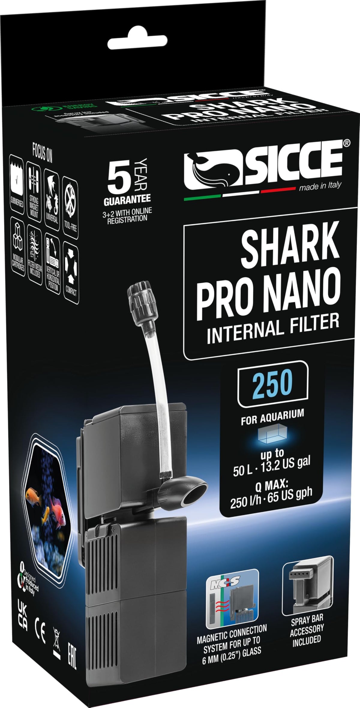 Internal 65 GPH Aquarium Power Filter up to 13 Gallon I9607