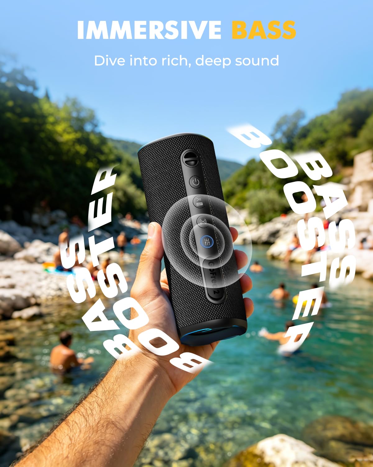 Portable Bluetooth Speaker IP67 Waterproof Black U251938