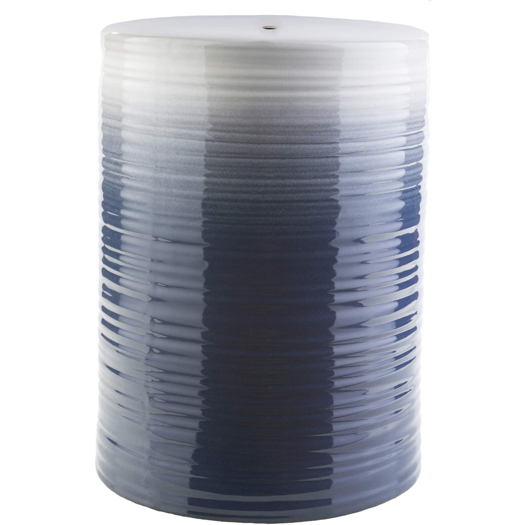 Navy White Modern Garden Stool Q537554