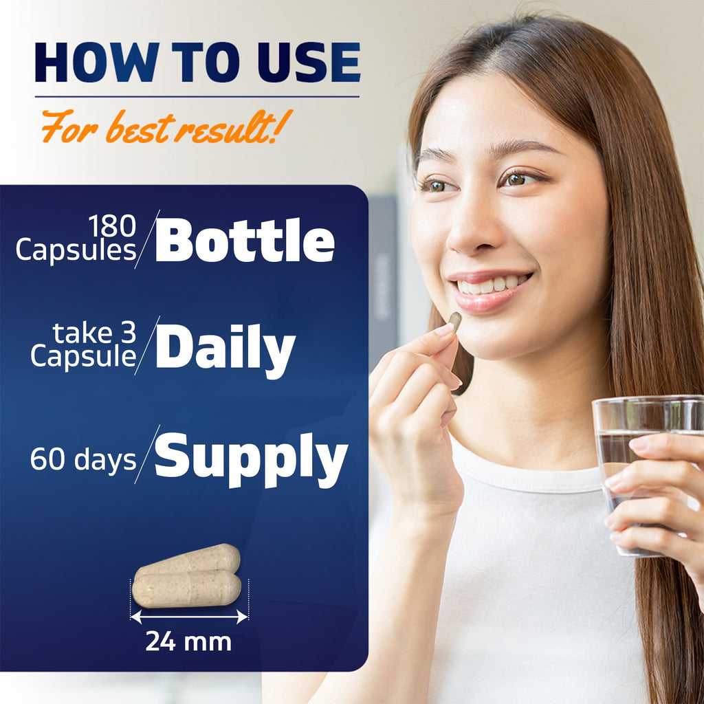 MSM 2000 mg with Vitamin C 180 Veg Capsules Non-GMO Gluten Free V1378