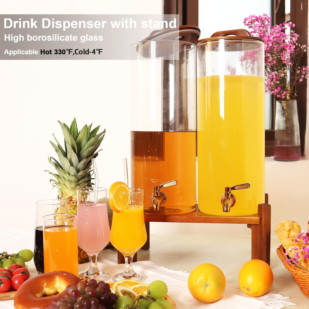 2.2 Gallon Glass Drink Dispenser with Stand U5812