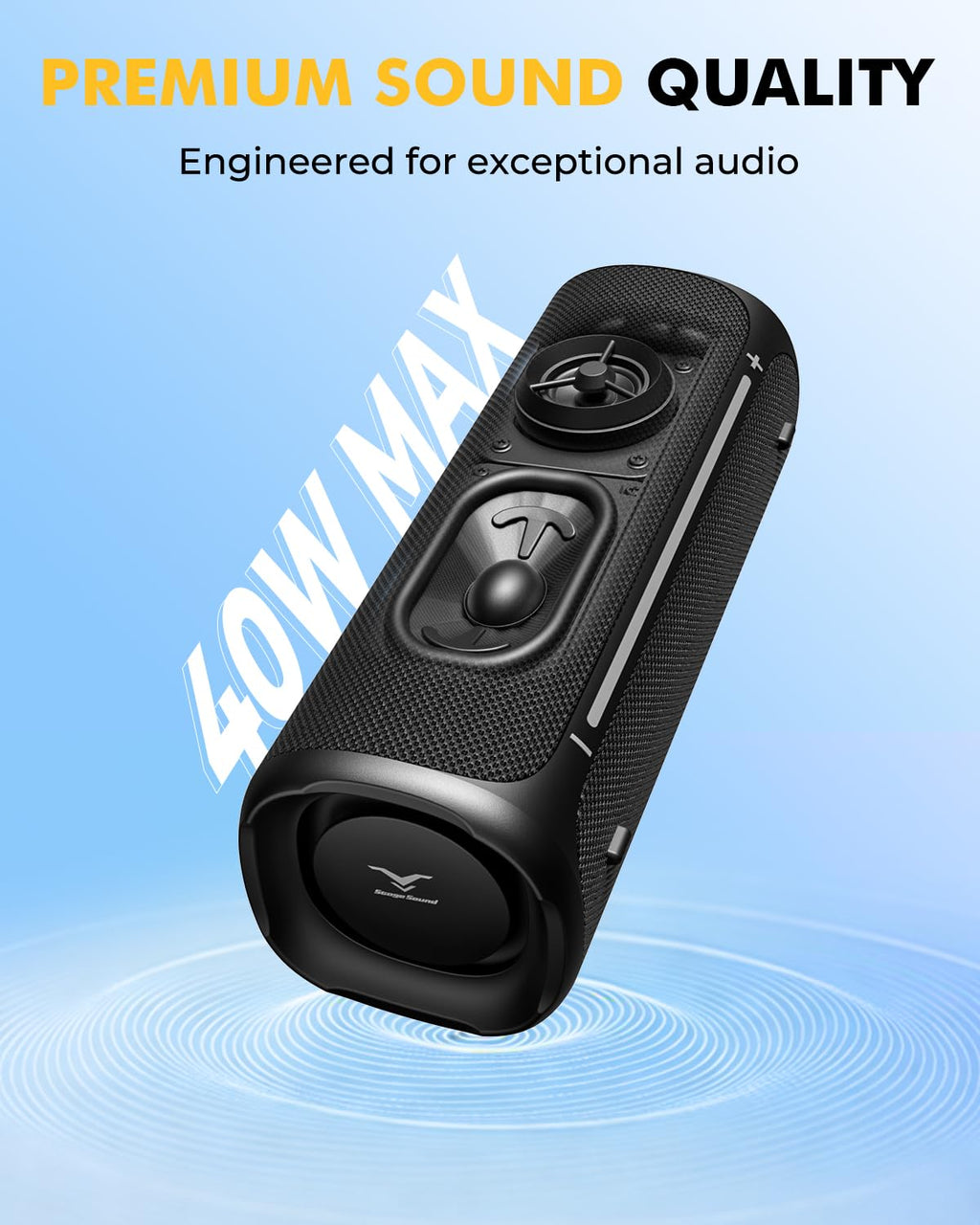 Portable Bluetooth Speaker IP67 Waterproof Black U251938