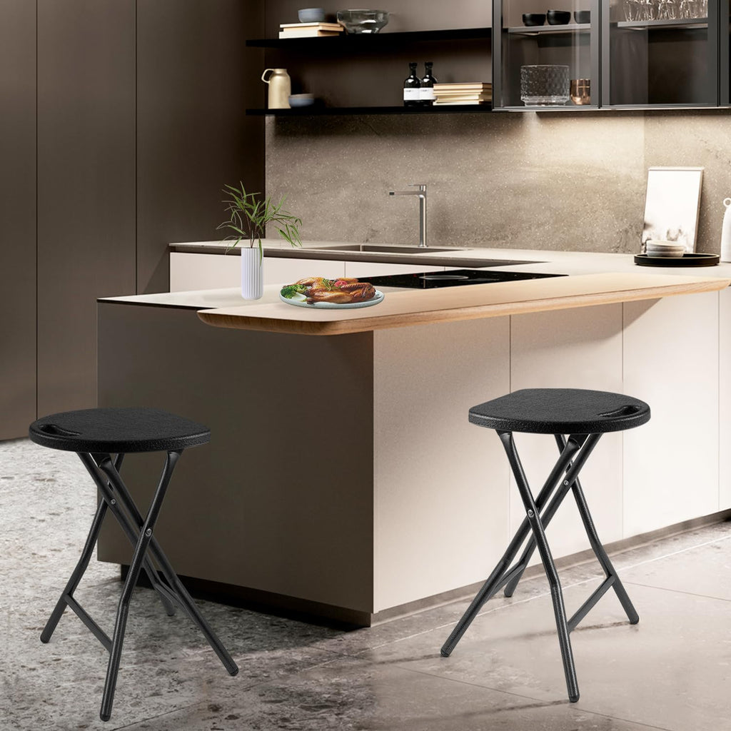 Black Folding Stool with Handle A495