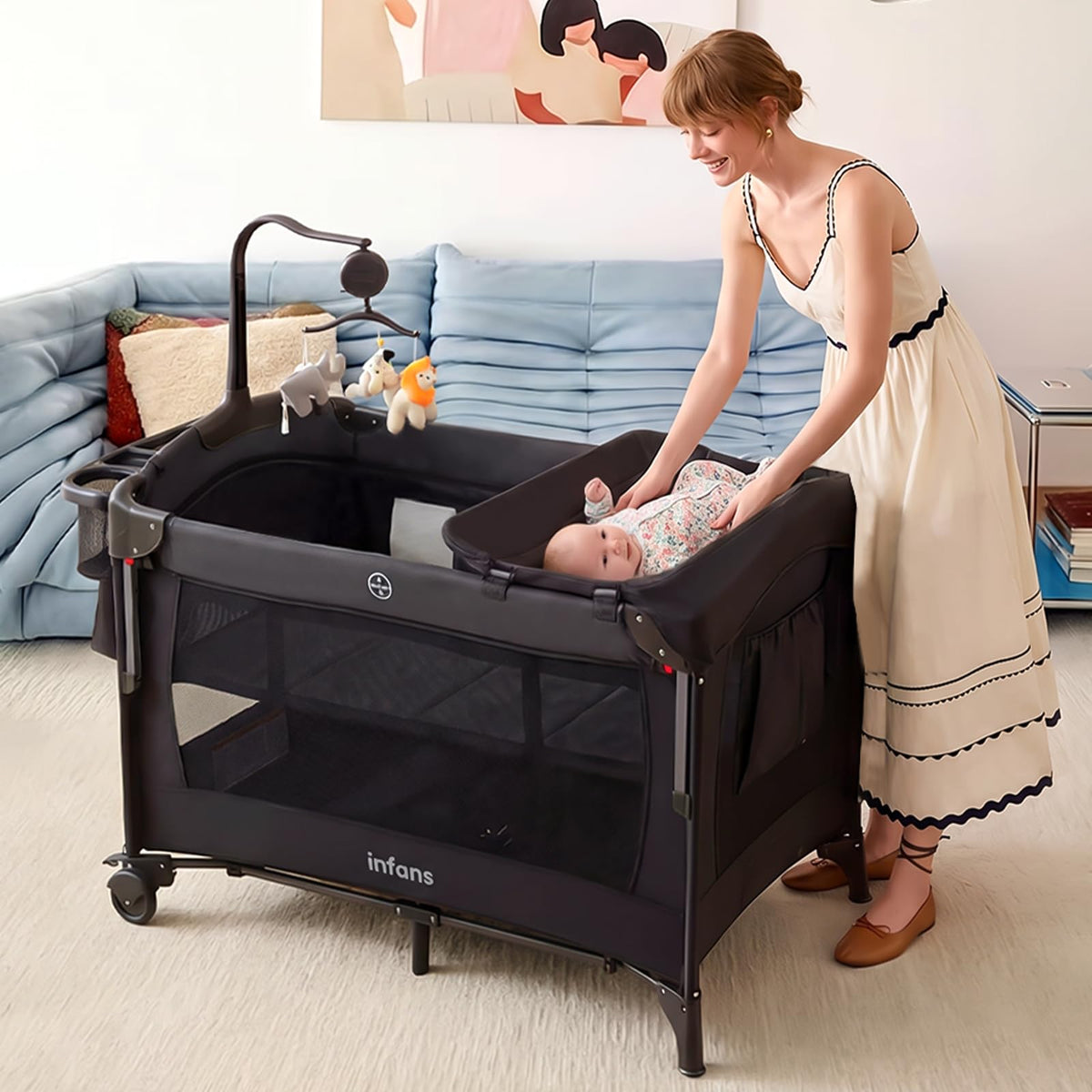 4 in 1 Baby Bassinet Bedside Crib T834