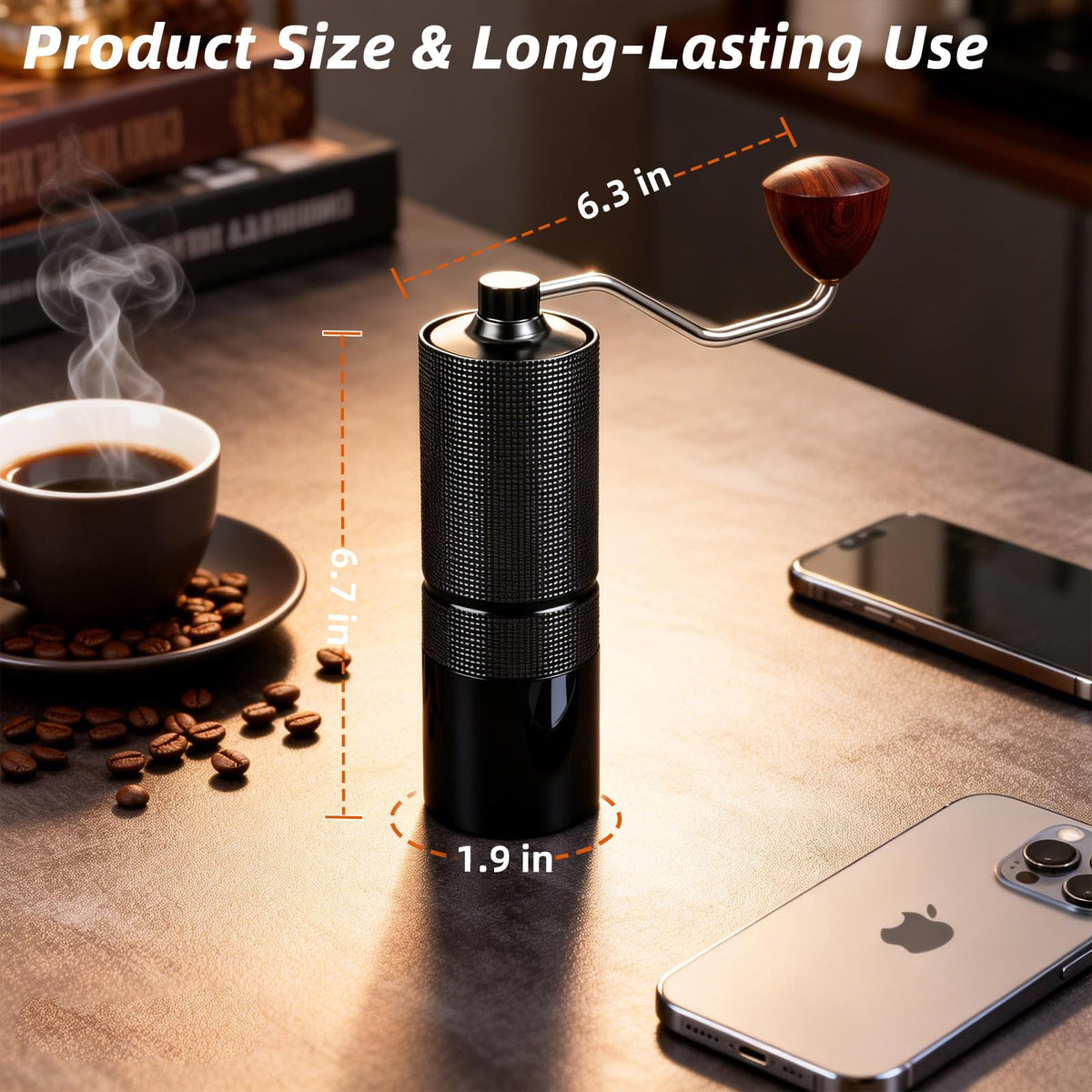 Manual Stainless Steel Conical Burr Coffee Grinder 20g Capacity B18513