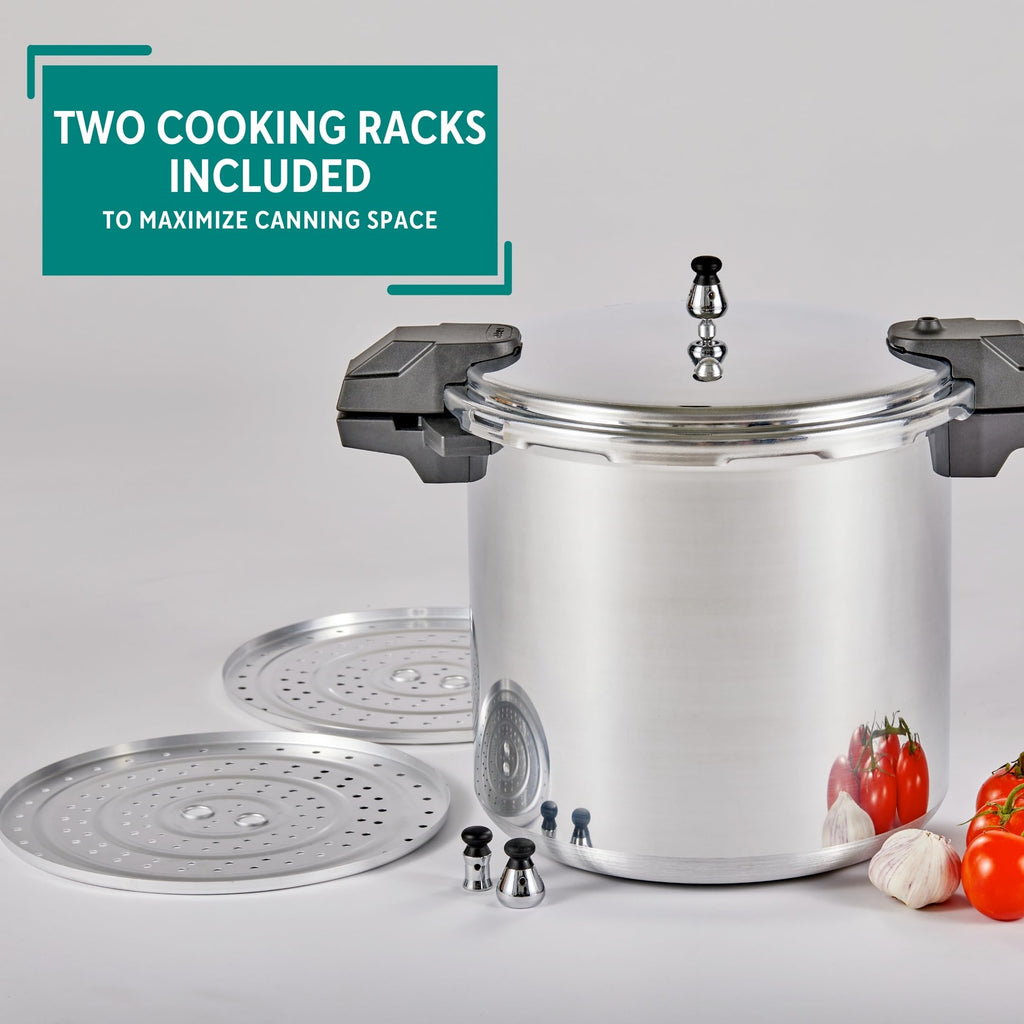 Polished Aluminum 22-Quart Pressure Cooker D19943