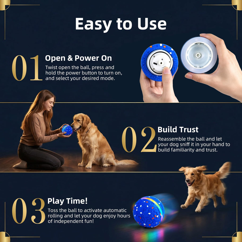 Interactive Dog Ball Toy 3 Modes J71257