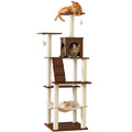 70 inch Tall Multi-Level Cat Tree with Scratching Posts, Perches, Hammock & Pad H4868
