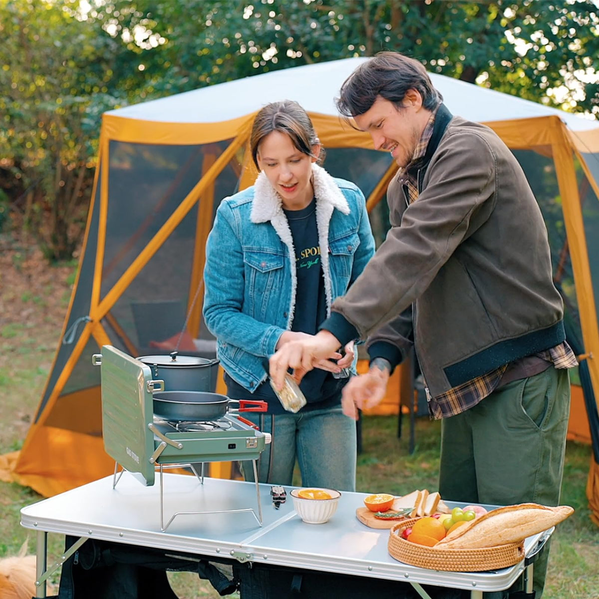 Folding Camping Table with Storage Z266