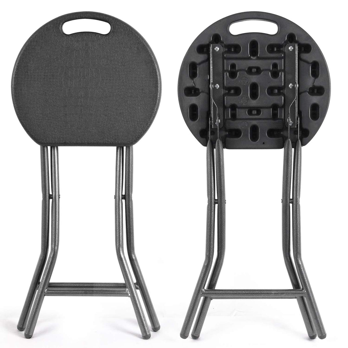 Black Folding Stool with Handle A495
