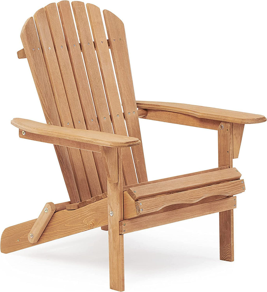 Folding Adirondack Chair Set of 2 Solid Cedar Wood E144968