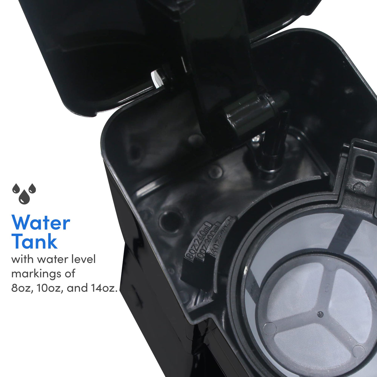 Black Single-Serve Compact Coffee Maker F86560