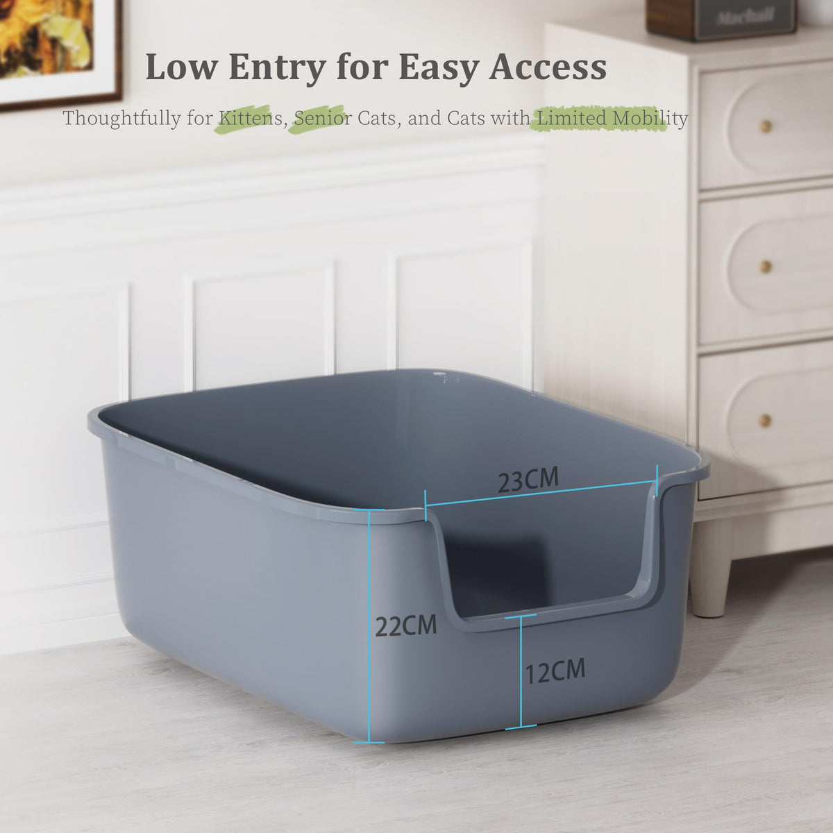 Large High Sided Anti-Splashing Cat Litter Box R486